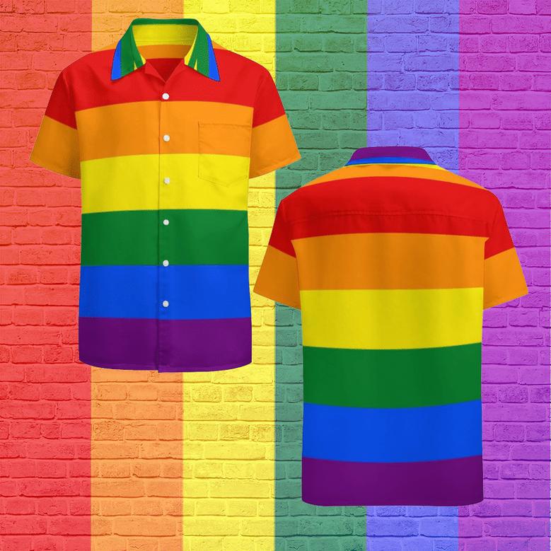 Love Equality Rainbow Flag Lgbt Lesbian Gay Pride Hawaiian Vintage Shirt Mens Button Down Tropical Hawaii Beach Shirts