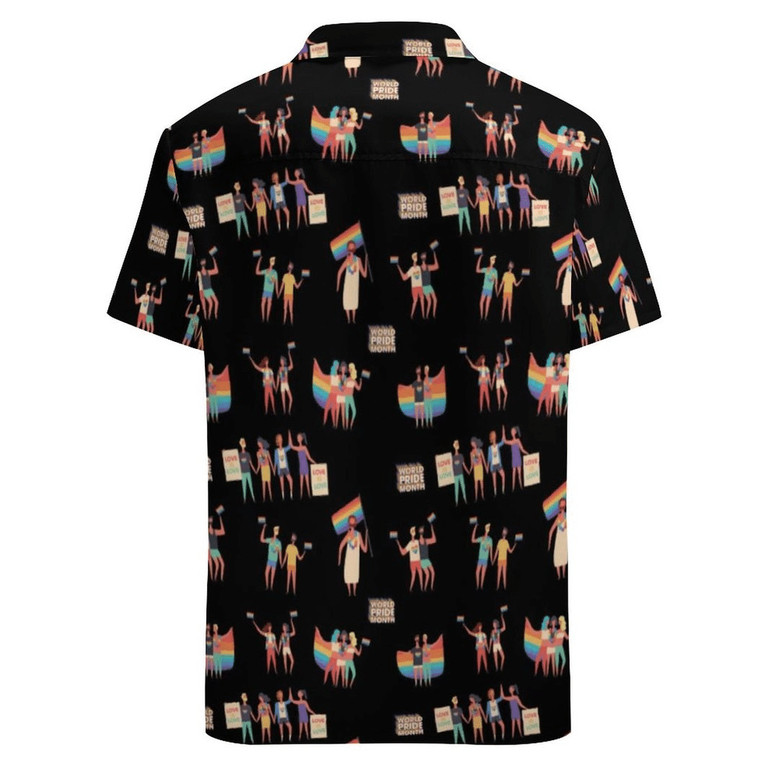 Love Is Love Lgbt Pride Month Pattern Hawaiian Vintage Shirt Mens Button Down Plus Size Tropical Hawaii Beach Shirts