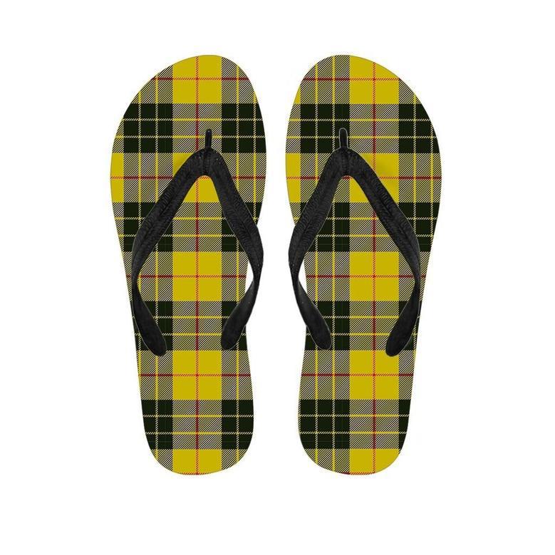 Macleod Yellow Plaid Tartan Men's Flip Flops