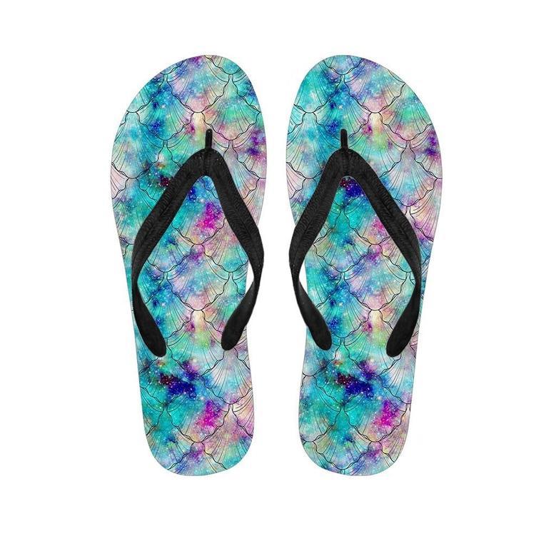 Mermaid Galaxy Print Men's Flip Flops