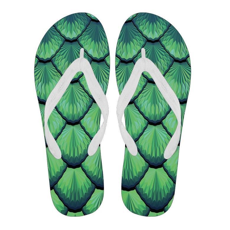 Mermaid Scales Teal Green Pattern Print Men & Women Flip Flops