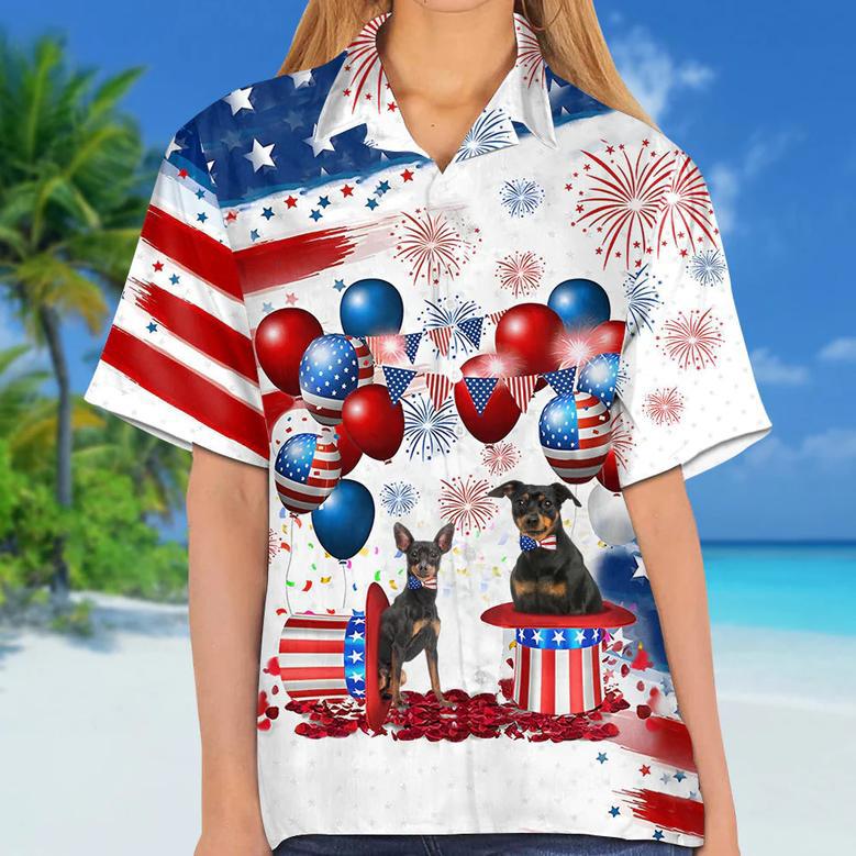 Miniature Pinscher Independence Day Hawaiian Shirt, Dog Hawaii Beach Shirt Short Sleeve For Of July