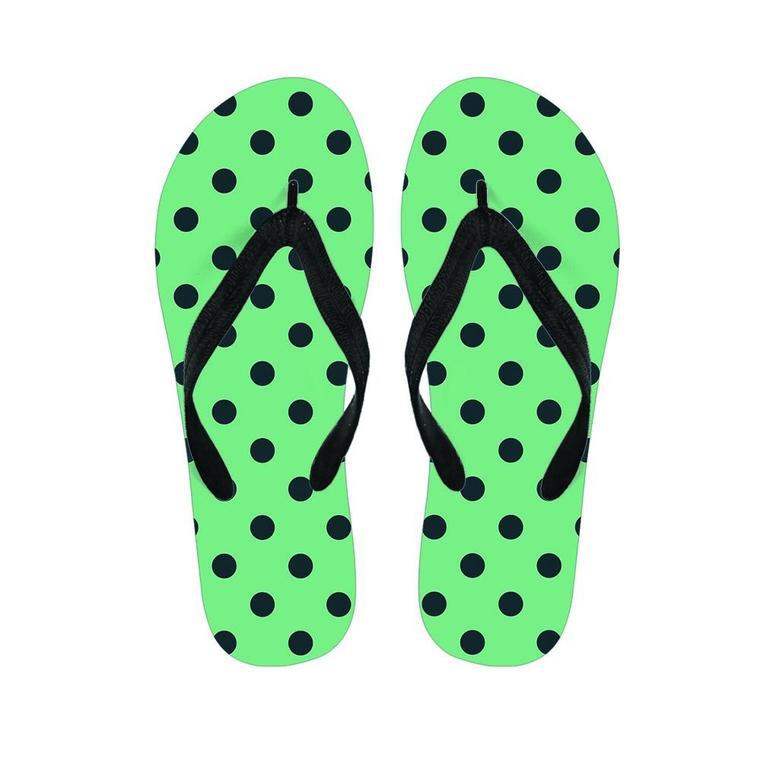 Mint And Green Polka Dot Men's Flip Flops