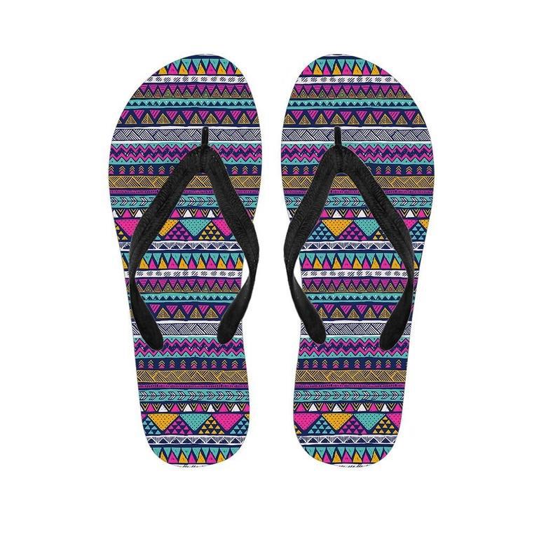 Multicolor Indian Aztec Geometric Art Men's Flip Flops