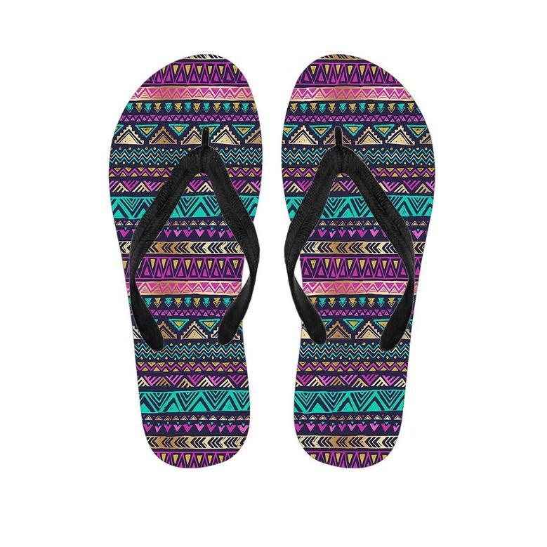 Multicolor Native Aztec Doodle Men's Flip Flops