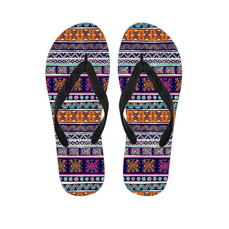 Multicolor Native Aztec Geometric Hipster Men's Flip Flops