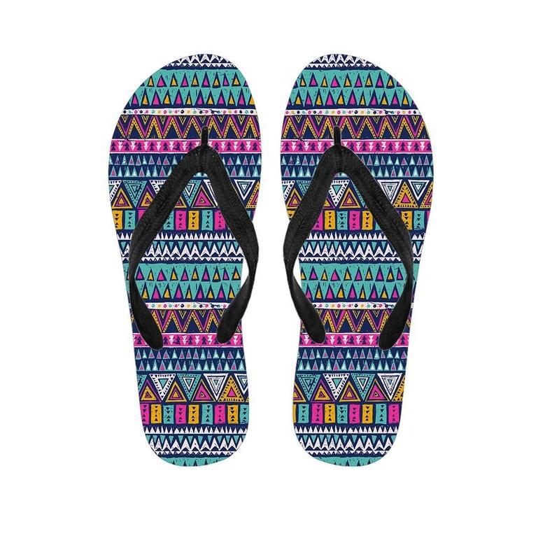 Multicolor Native Aztec Trippy Striped Men's Flip Flops