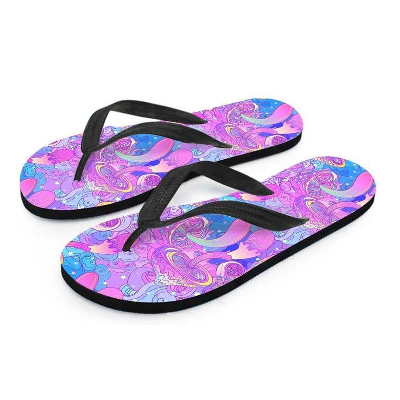 Mushroom Psychedelic Trippy Men's Flip Flops