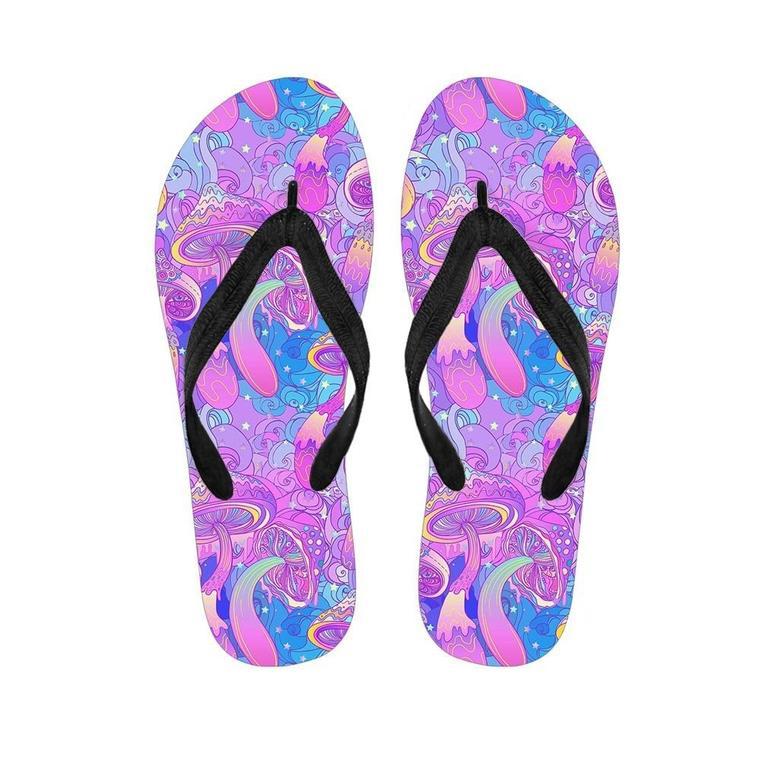 Mushroom Psychedelic Trippy Men's Flip Flops