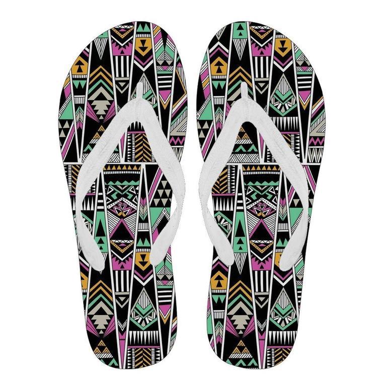 Native American Aztec Tribal Navajo Indians Print Men & Women Flip Flops