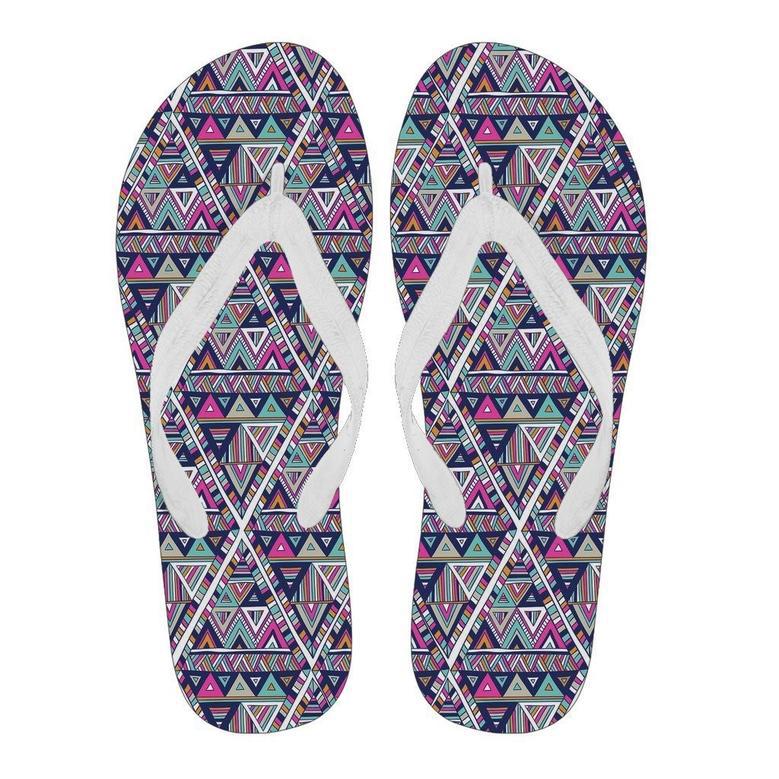 Native Navajo American Indians Aztec Tribal Print Men & Women Flip Flops