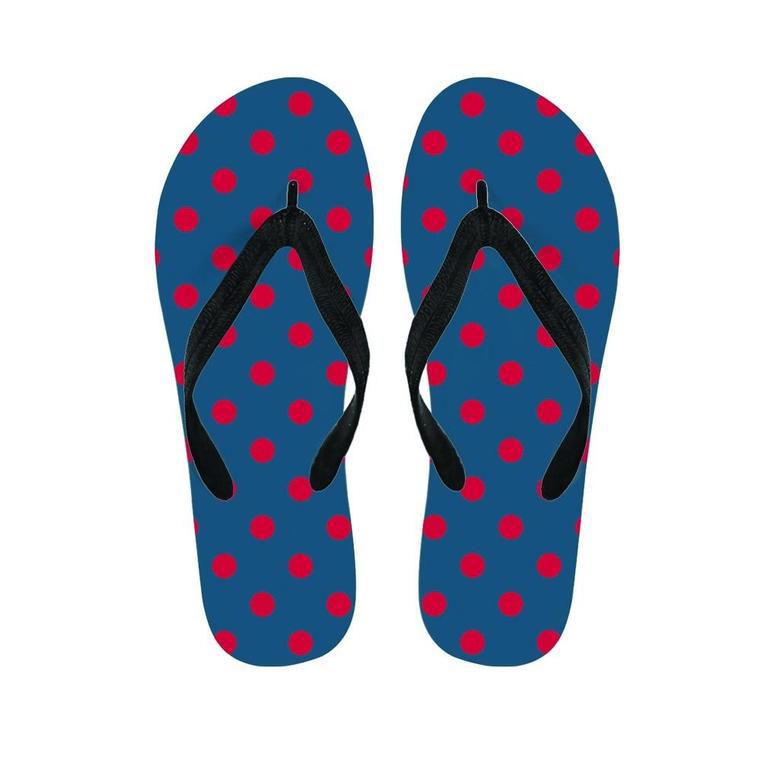 Navy Polka Dot Men's Flip Flops