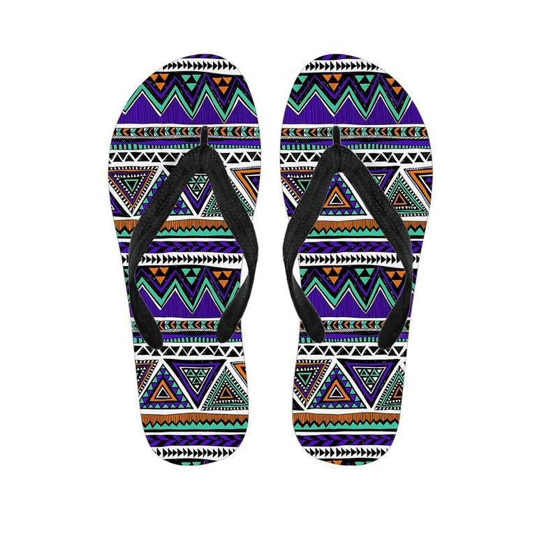 Neon Color Indian Aztec Doodle Men's Flip Flops