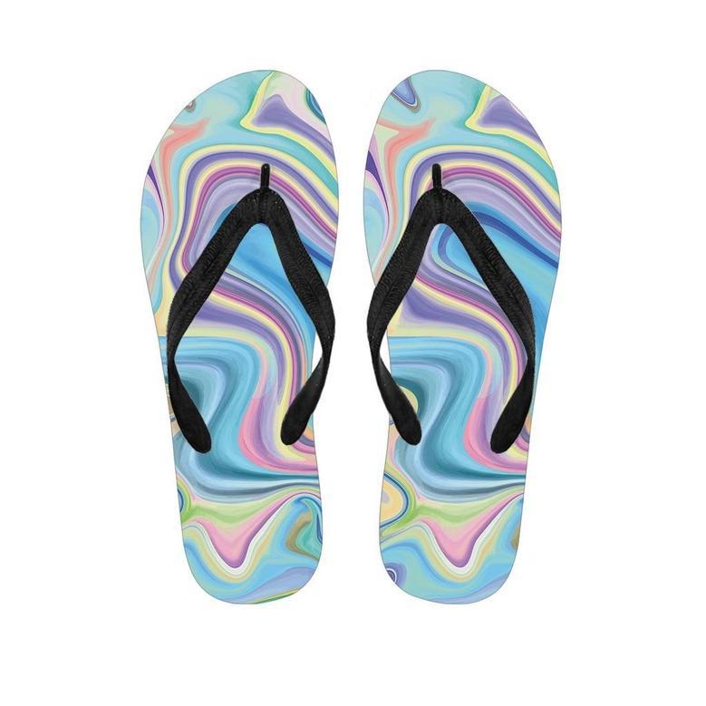 Neon Color Marble Men's Flip Flops