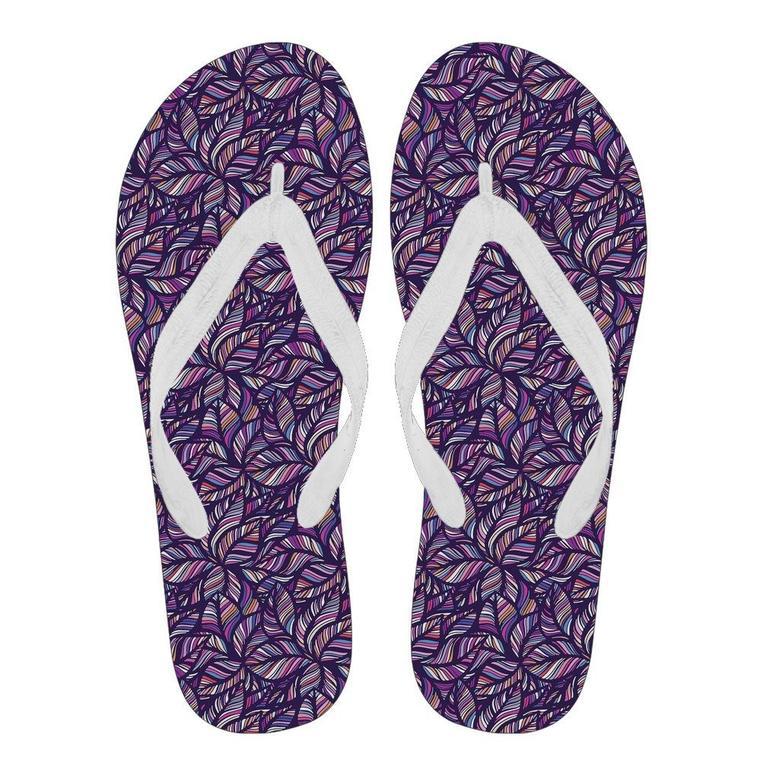 Neon Floral Tropical Hawaiian Palm Leaves Pattern Print Men & Women Flip Flops