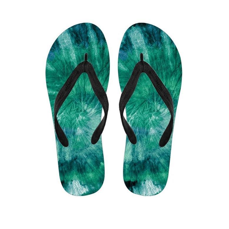 Olive Green Tie Dye Men's Flip Flops