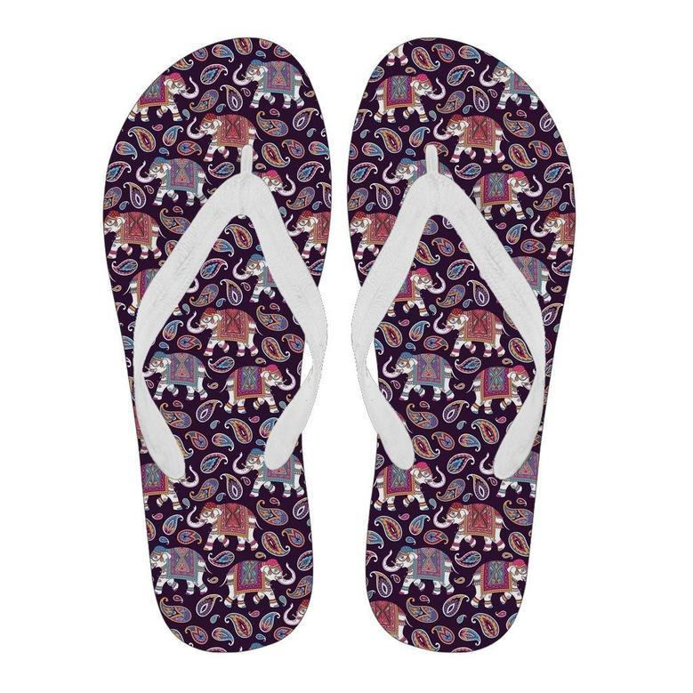 Paisleys Elephant Print Men & Women Flip Flops