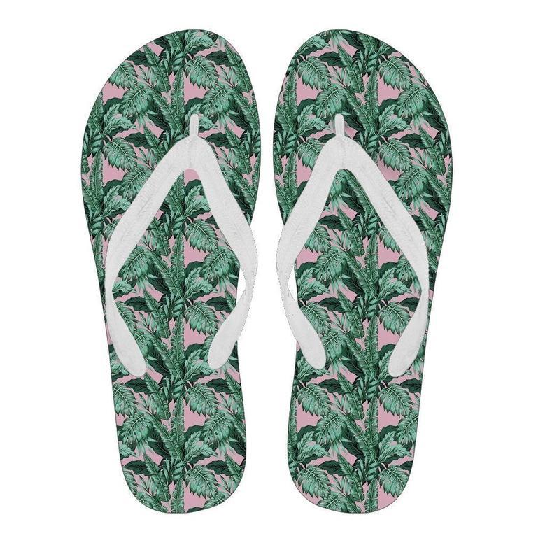 Palm Leaves Floral Tropical Hawaiian Pattern Print Men & Women Flip Flops