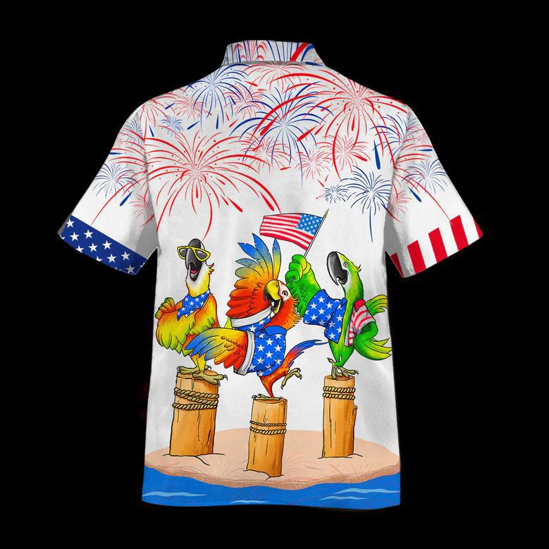 Parrot Hawaiian Shirts Independence Day Is Coming, Funny Independence Day Gift, Of July Funny Hawaii Shirt