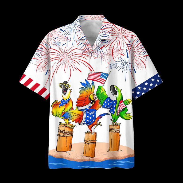 Parrot Hawaiian Shirts Independence Day Is Coming, Funny Independence Day Gift, Of July Funny Hawaii Shirt