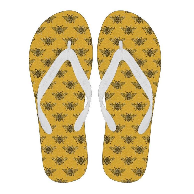 Pattern Print Honey Bee Diagram Gifts Men & Women Flip Flops