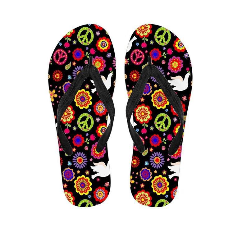 Peace Sign Hippie Men's Flip Flops