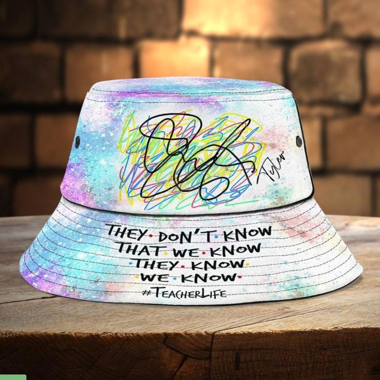 Personalized Funny Teacher Bucket Hat, Gift for Teacher's Day, Custom Name and Class Bucket Hat