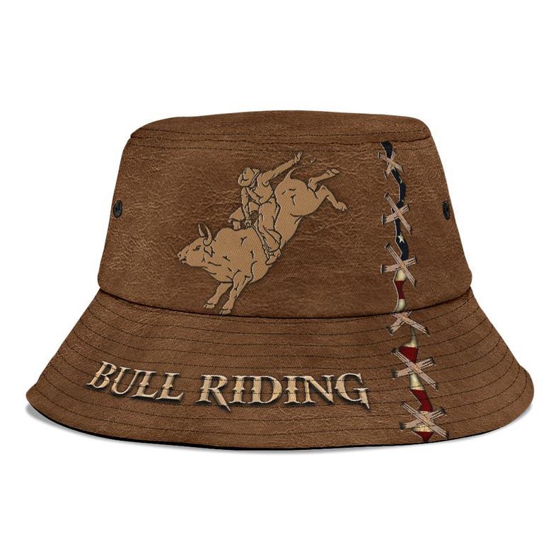 Personalized Name Bull Riding Bucket Hat for Men, American Bull Rider Hat