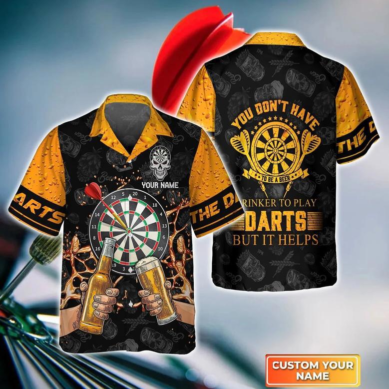 Personalized Name Hawaiian Shirt For Darts Player, My Drinking Team Has A Darts Problem