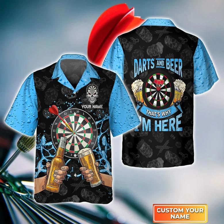 Personalized Name Hawaiian Shirt For Darts Player, My Drinking Team Has A Darts Problem