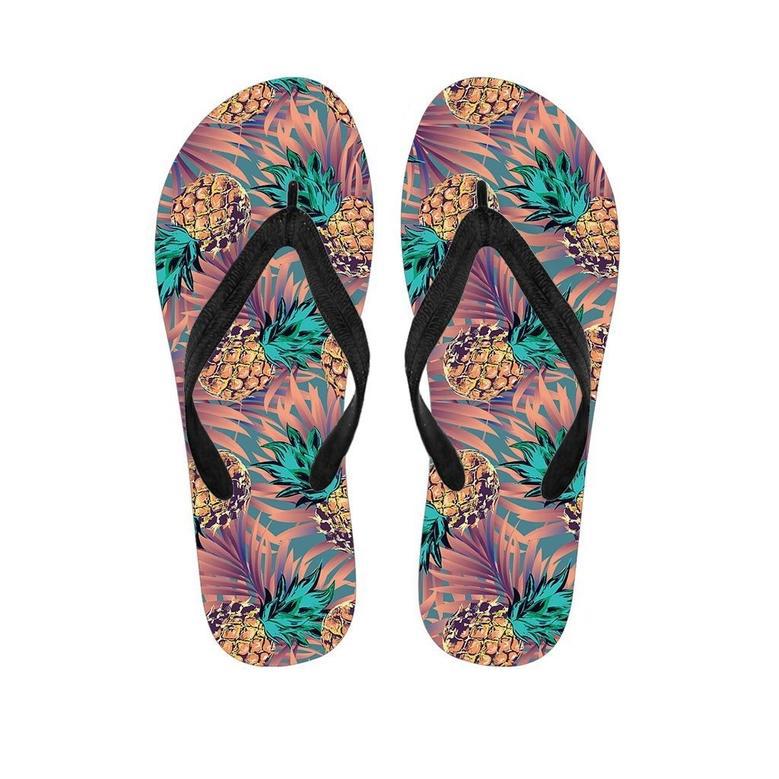 Pineapple Hawaiian Print Men's Flip Flops