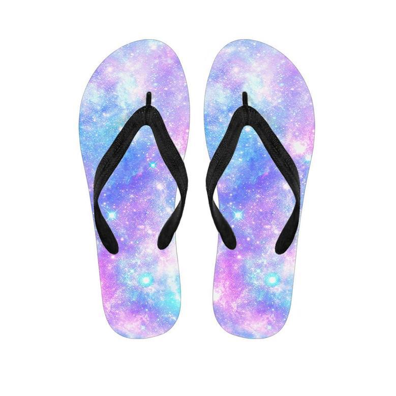 Pink And Blue Galaxy Space Men's Flip Flops