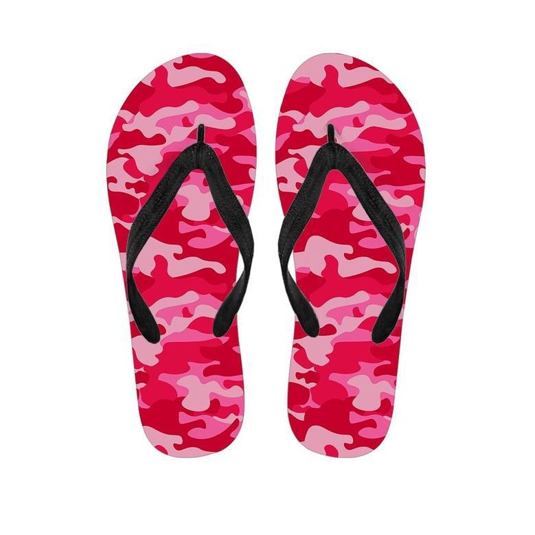 Pink Camo Print Men's Flip Flops