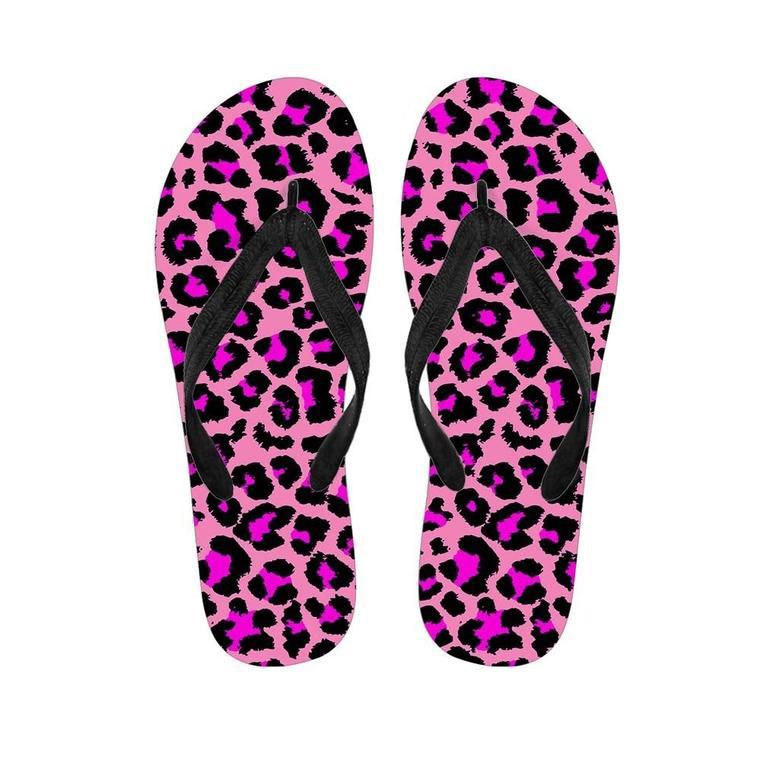 Pink Cheetah Leopard Men's Flip Flops