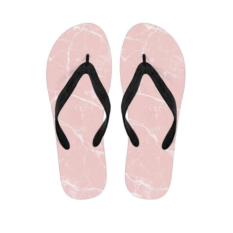 Pink Cracked Marble Men's Flip Flops