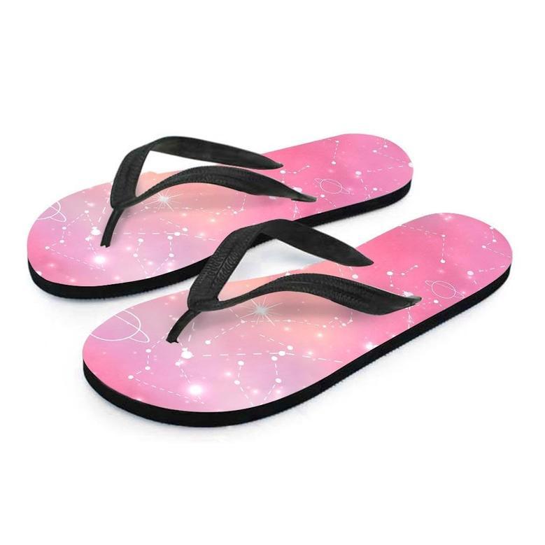 Pink Galaxy Stardust Men's Flip Flops