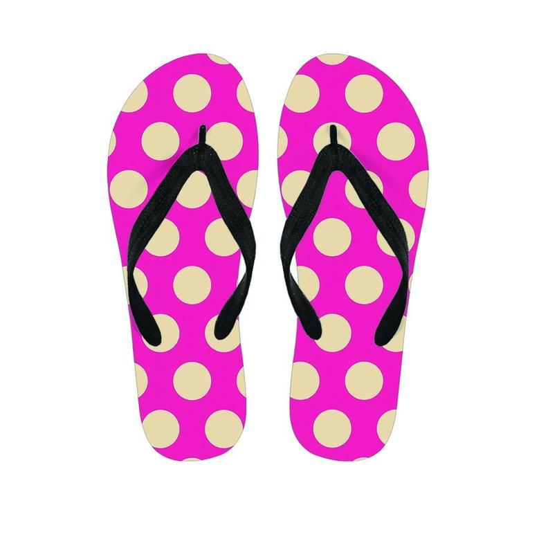 Pink Polka Dot Men's Flip Flops