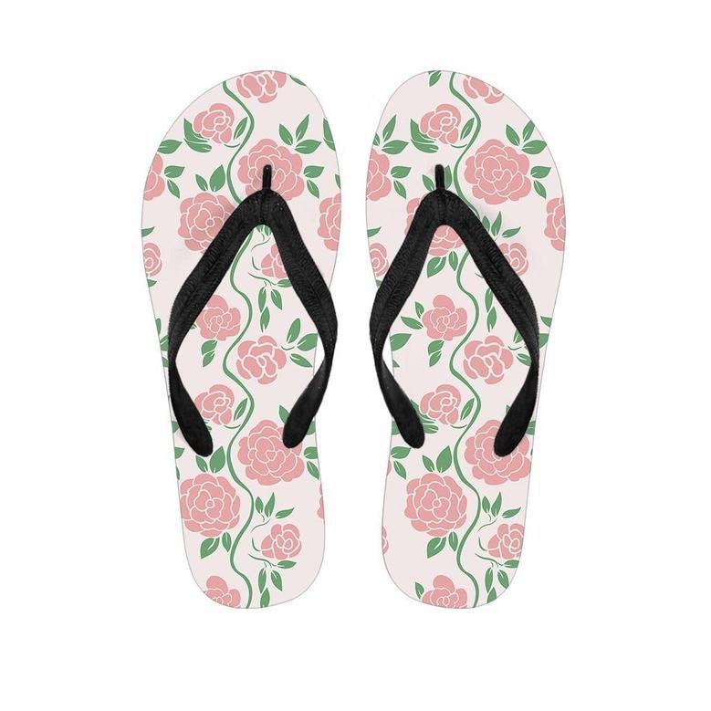 Pink Rose Flower Men's Flip Flops