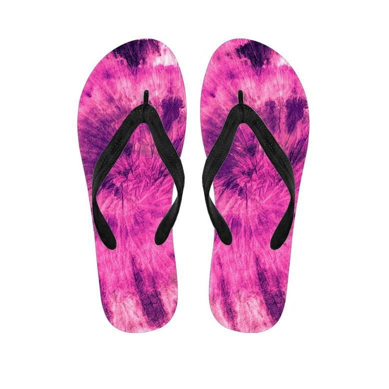 Pink Tie Dye Men's Flip Flops