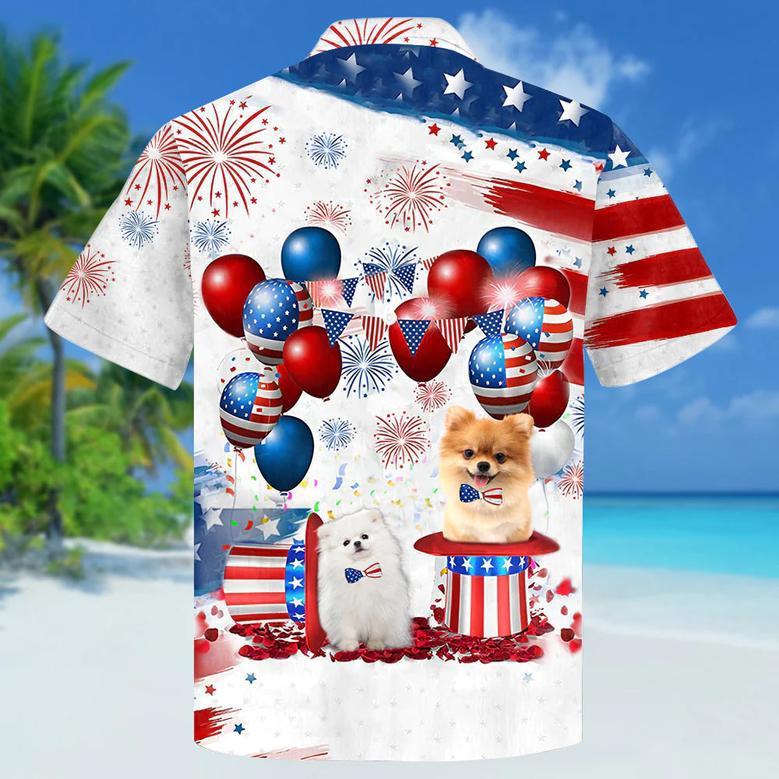 Pomeranian Independence Day Hawaiian Shirt, Dog Hawaii Beach Shirt Short Sleeve For Of July