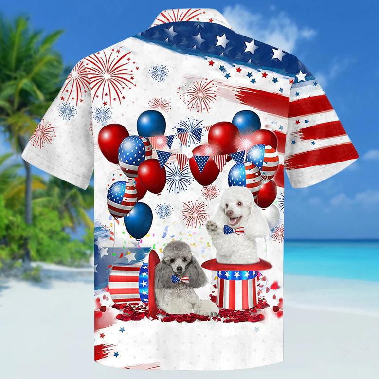 Poodle Independence Day Hawaiian Shirt, Dog Hawaii Beach Shirt Short Sleeve For Of July