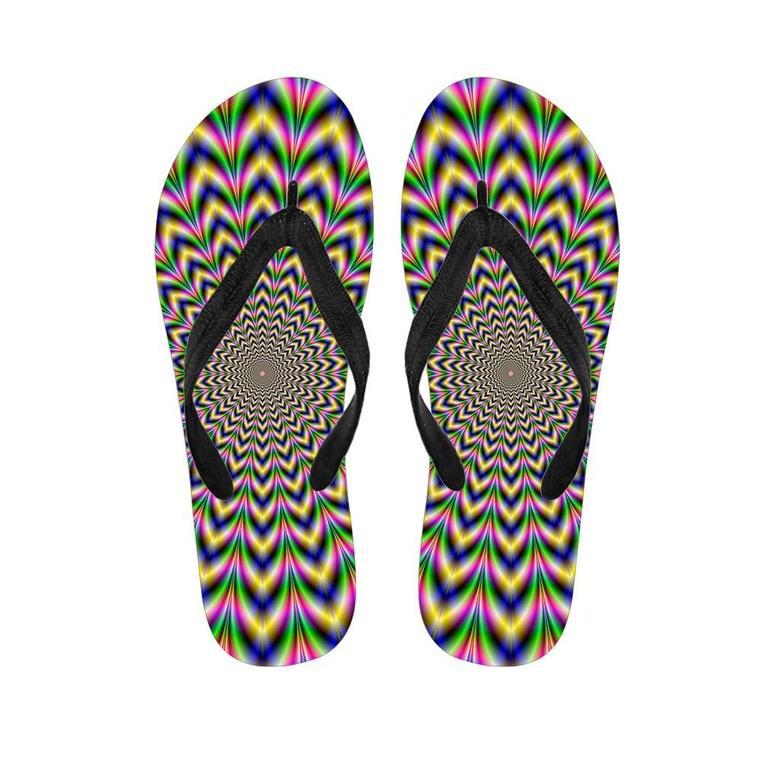 Psychedelic Blue Optical Illusion Men's Flip Flops