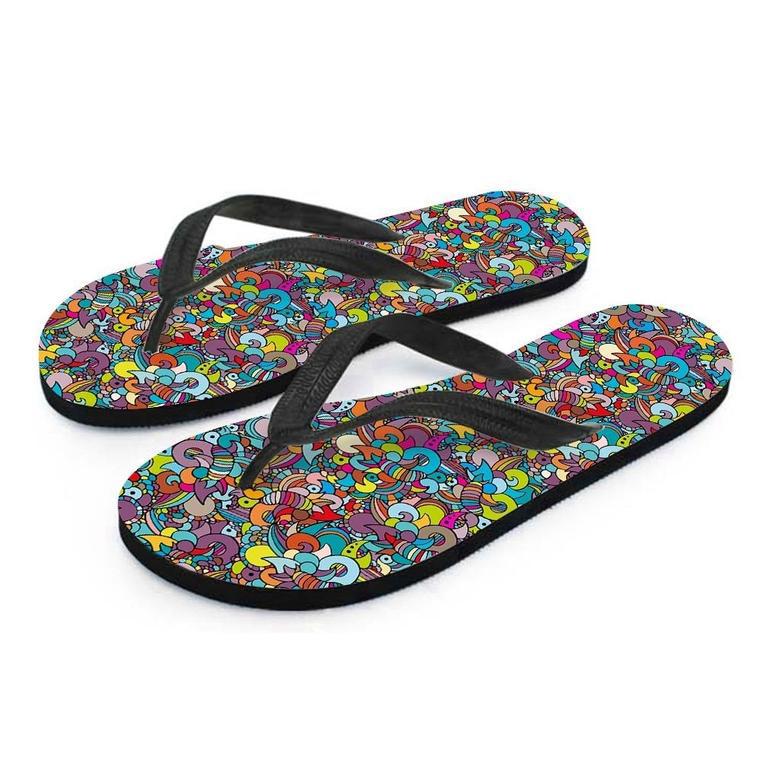 Psychedelic Print Men's Flip Flops