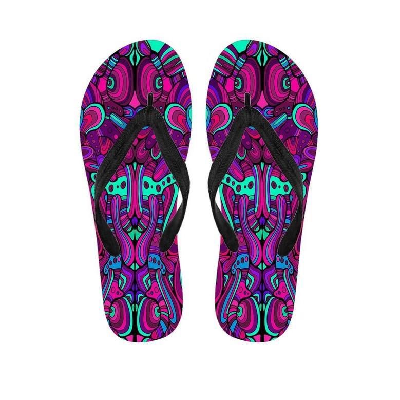 Psychedelic Trippy Doodle Men's Flip Flops