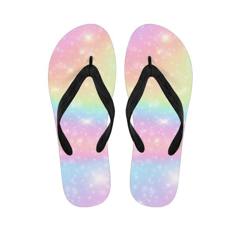 Psychedelic Trippy Holographic Men's Flip Flops