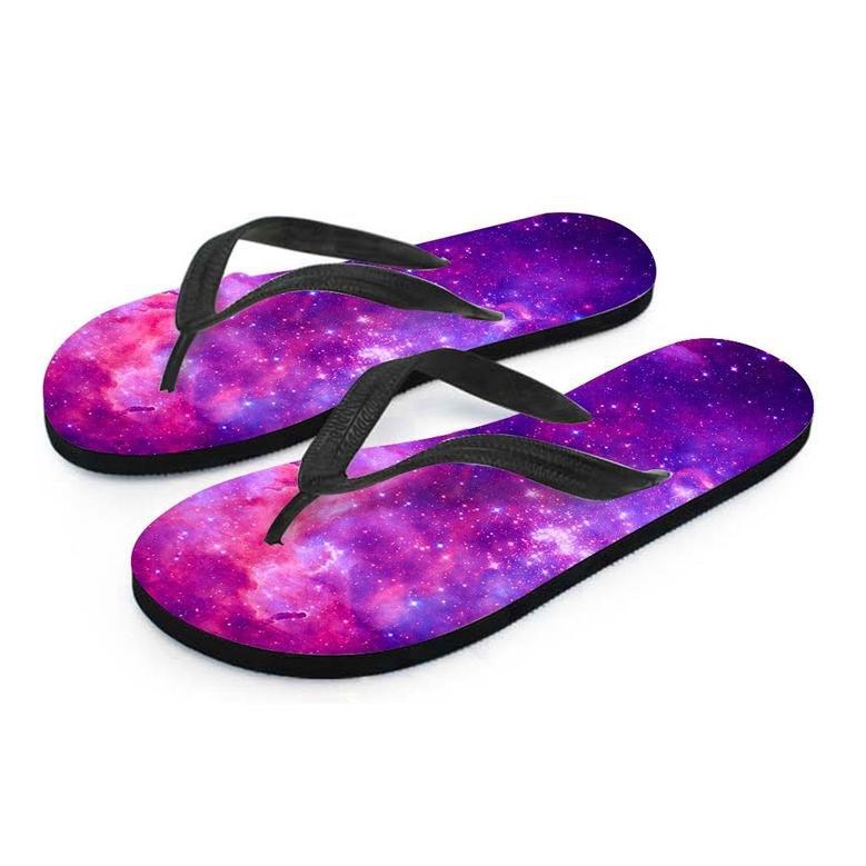 Purple Galaxy Space Men's Flip Flops