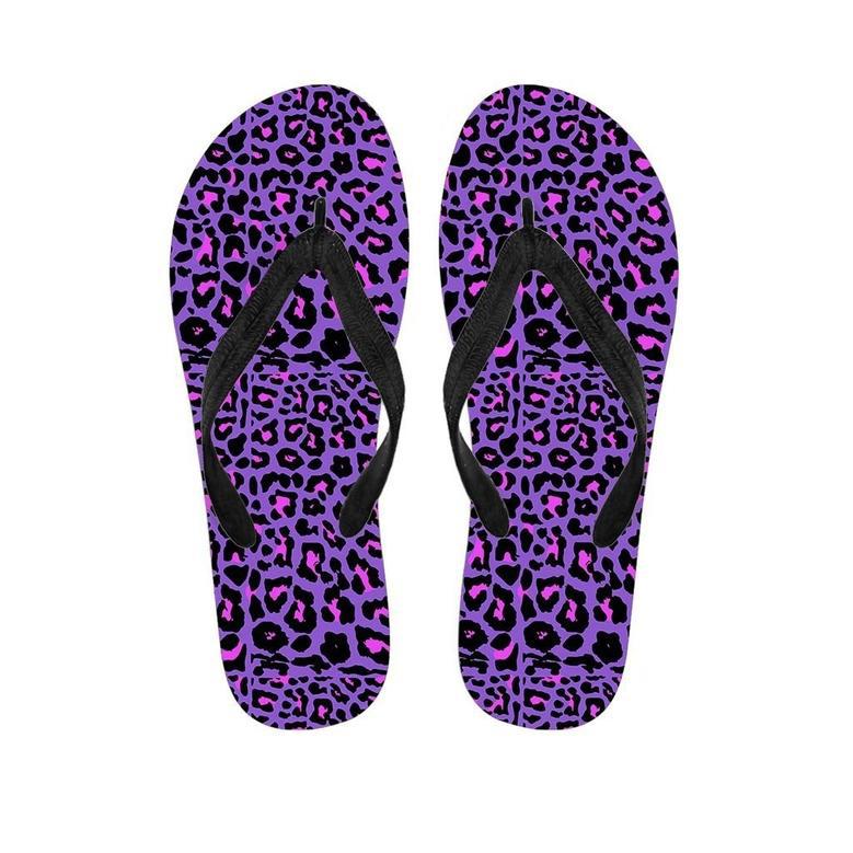 Purple Leopard Men's Flip Flops