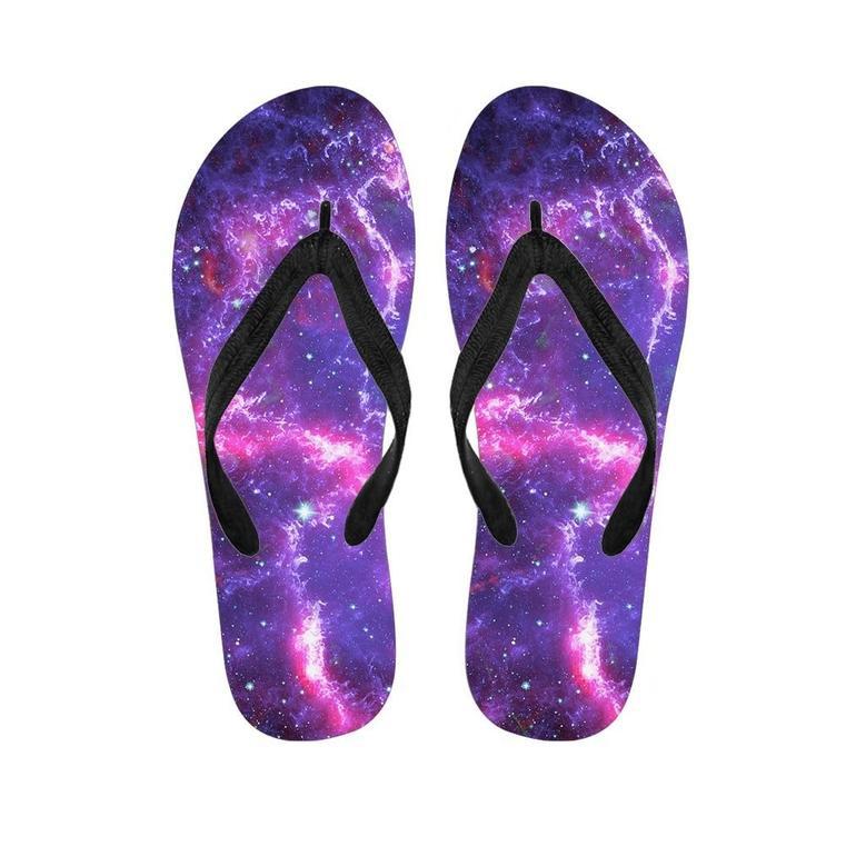 Purple Nebula Galaxy Space Men's Flip Flops