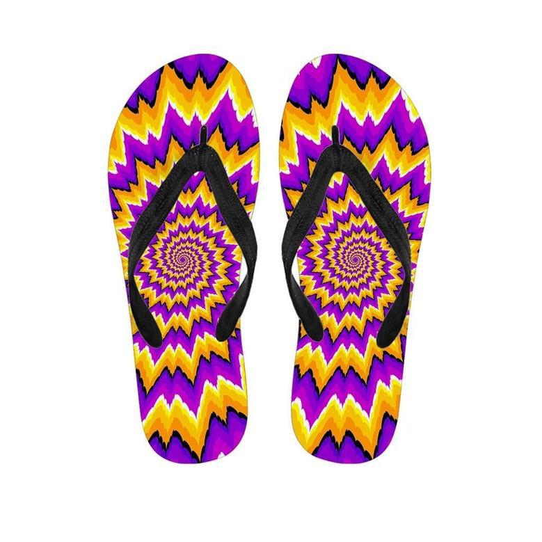 Purple Psychedelic Optical Illusion Men's Flip Flops