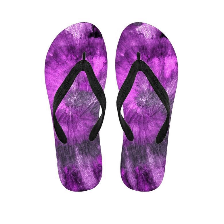 Purple Tie Dye Men's Flip Flops